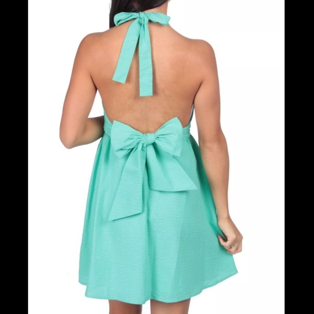 Sea foam Lauren James Stratton seersucker dress